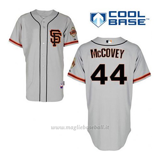 Maglia Baseball Uomo San Francisco Giants Willie Mccovey 44 Grigio Alterner Cool Base